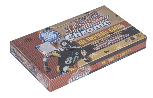 2000 Bowman Chrome NFL Football Factory Sealed Unopened Hobby Box (24 Packs) – Possible Tom Brady Rookie Cards!